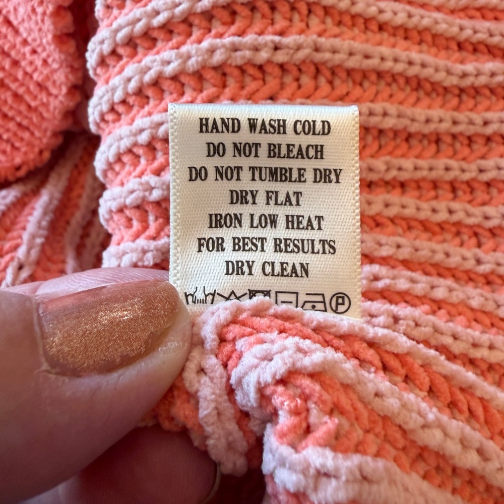 New In New Orange Oversized Ribbed Chenille Crewneck Sweater - Picture 15 of 16